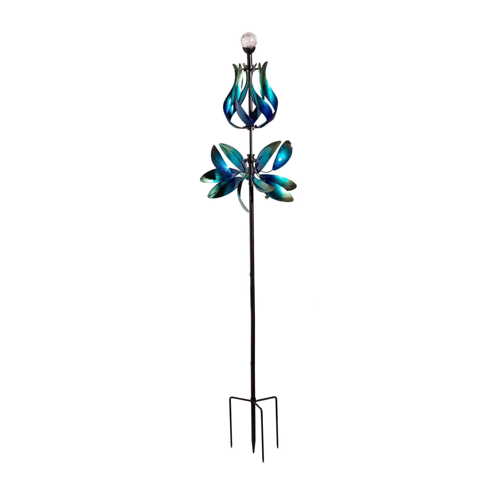 Seaside Retreat Wind Spinner 82in tall blue teal floral gradient Evergreen Enterprises on Tampa Home & Garden Store