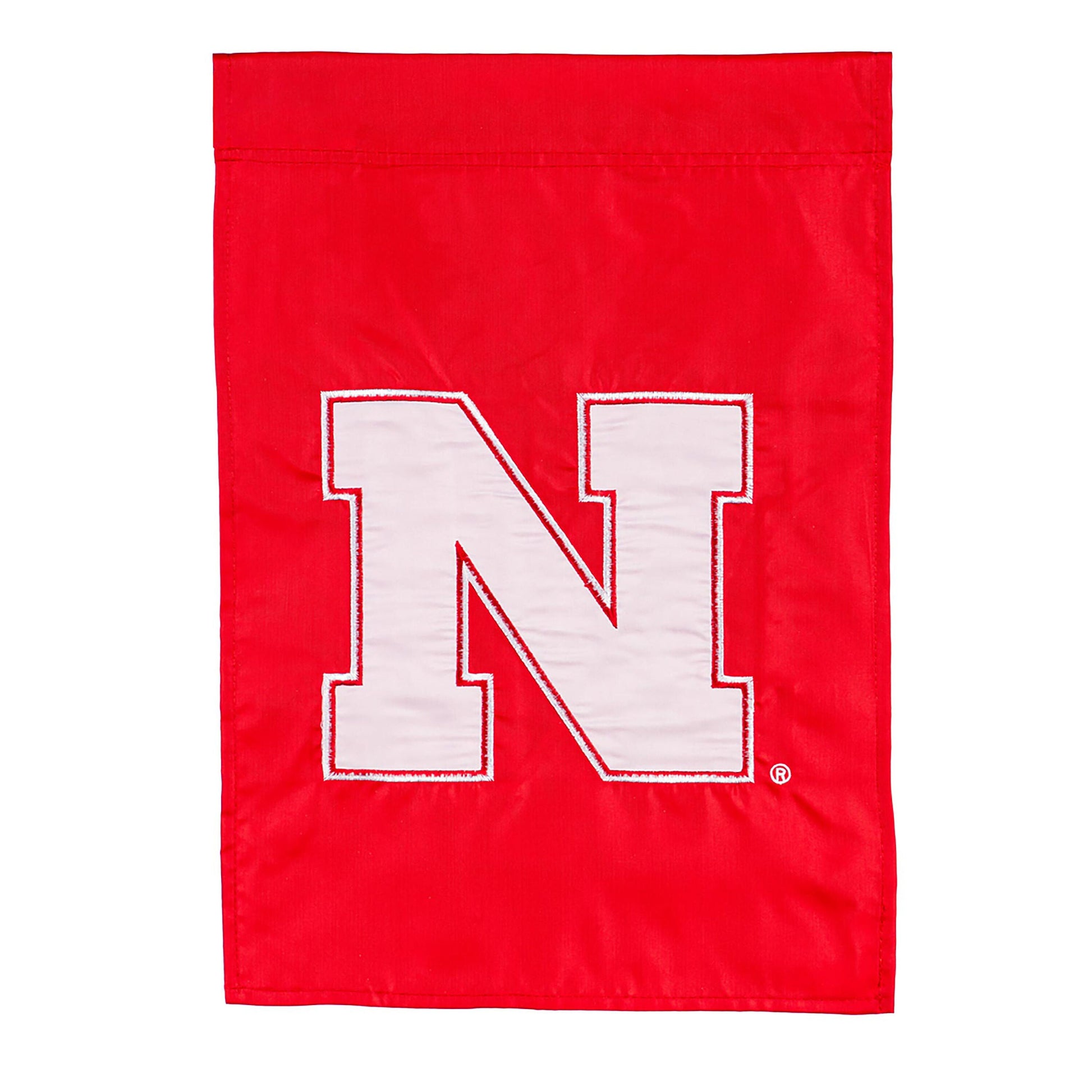 Applique flag red with white Nebraska N emblem Evergreen Enterprises on Tampa Home & Garden Store