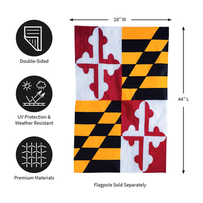 Maryland State Flag Applique Flag double-sided UV-protected on Tampa Home & Garden Store