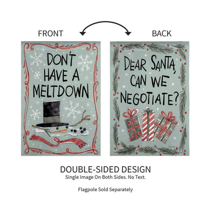 Holiday Fun Reversible Suede Garden Flag double-sided front snowflakes back gifts designs on Tampa Home & Garden Store