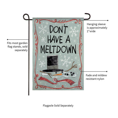 Holiday Fun Reversible Suede Garden Flag by Evergreen Enterprises with snowflakes on blue backdrop on Tampa Home & Garden Store