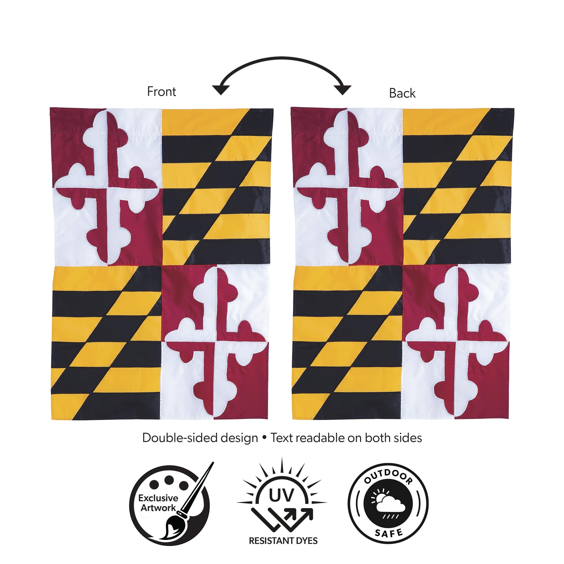 Maryland state flag garden applique flag, double-sided, 2-pack by Evergreen Enterprises on Tampa Home & Garden Store