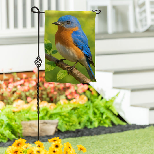 Eastern Blue Bird Suede Garden Flag