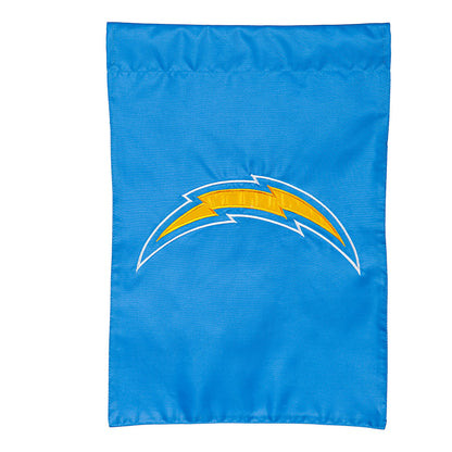 Applique Flag Los Angeles Chargers on blue fabric with yellow bolt emblem on Tampa Home & Garden Store