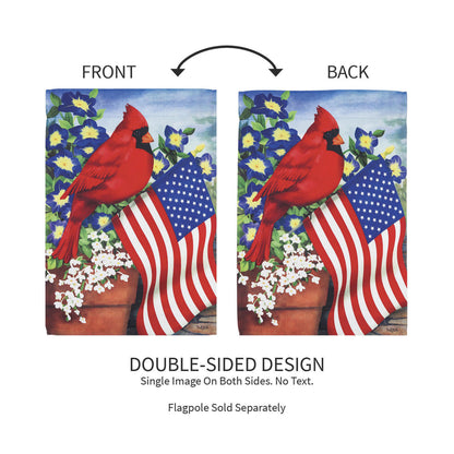 Cardinal Glory Suede Garden Flag 2-pack double-sided by Evergreen Enterprises on Tampa Home & Garden Store