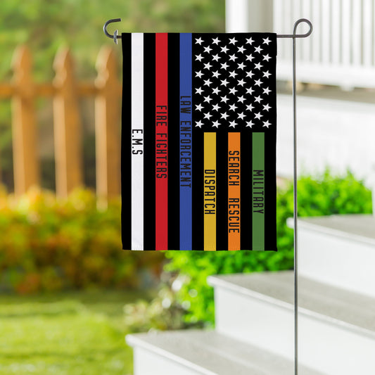 Bandera de gamuza para jardín de línea fina de Responders