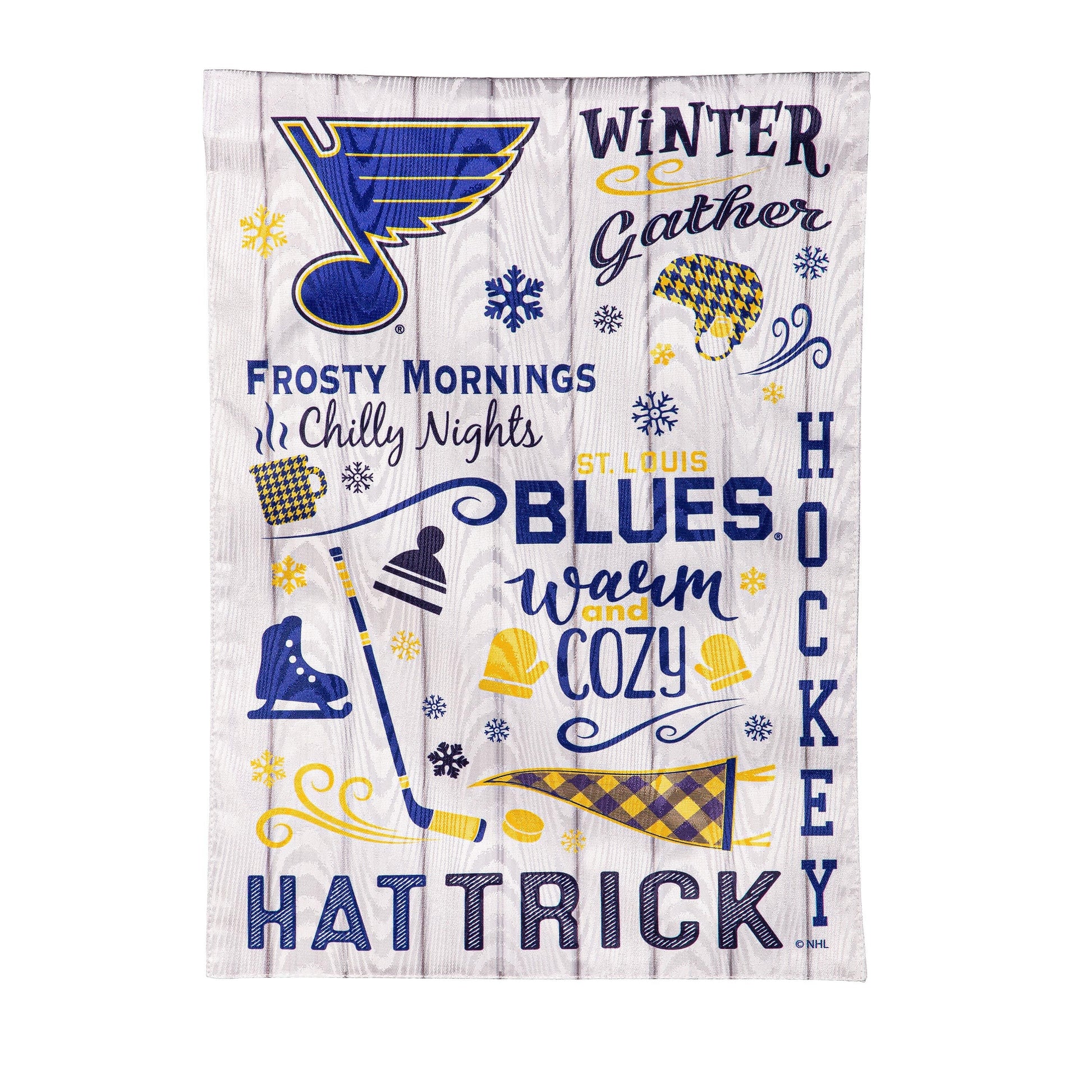 Moire Flag featuring St. Louis Blues logo by Evergreen Enterprises on wood on Tampa Home & Garden Store