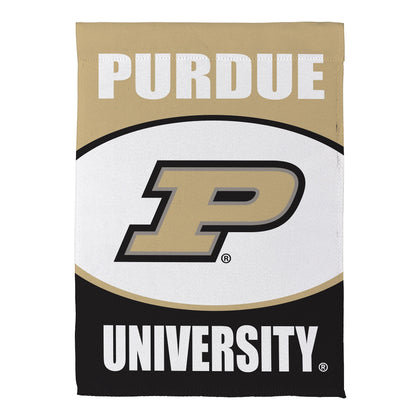 Purdue University Suede Garden Flag gold and black with Purdue text Evergreen Enterprises on Tampa Home & Garden Store