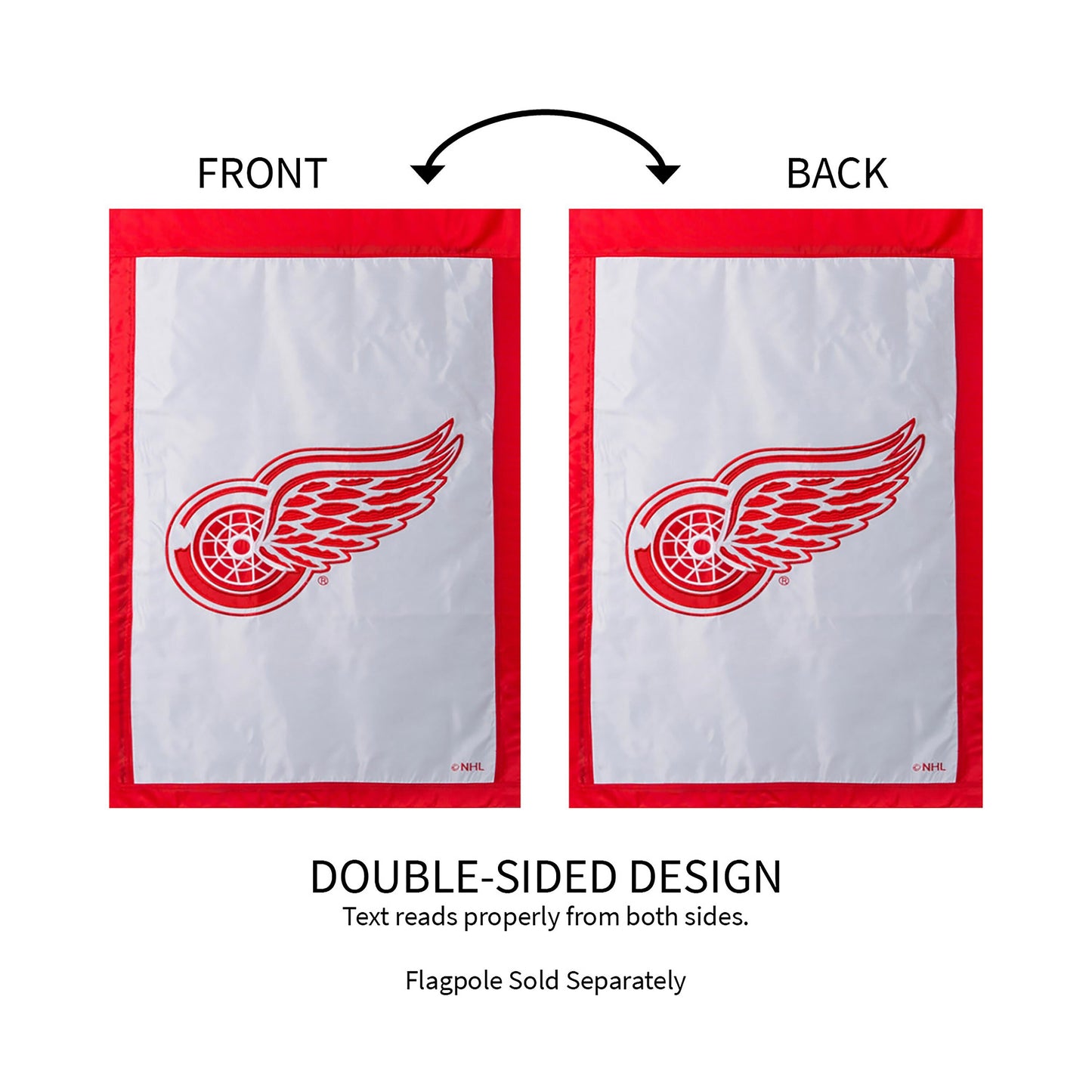 Drapeau de maison appliqué des Red Wings de Détroit