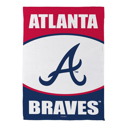 Atlanta Braves Suede Garden Flag by Evergreen Enterprises in red with white ATLANTA text on Tampa Home & Garden Store