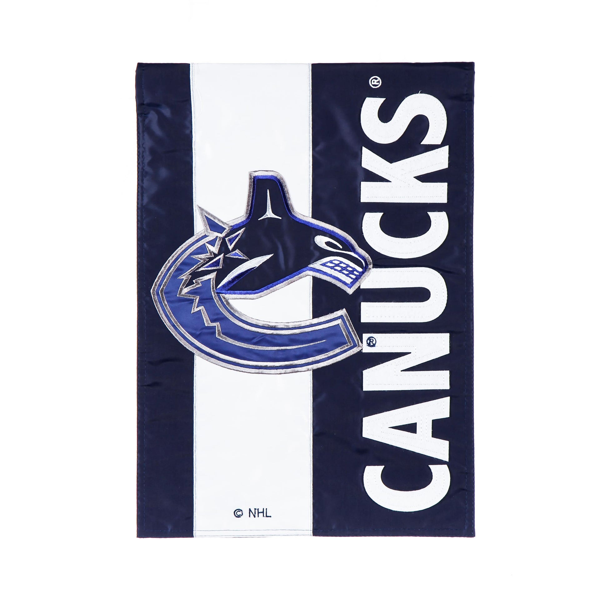 Montreal Canadiens Embellished Garden Flag navy white applique NHL logo Evergreen Enterprises on Tampa Home & Garden Store