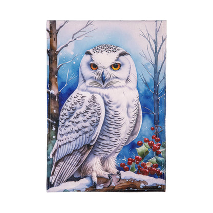 Snow Owl Burlap Garden Flag with owl scene by Evergreen Enterprises - Wholesale Collective on Tampa Home & Garden Store