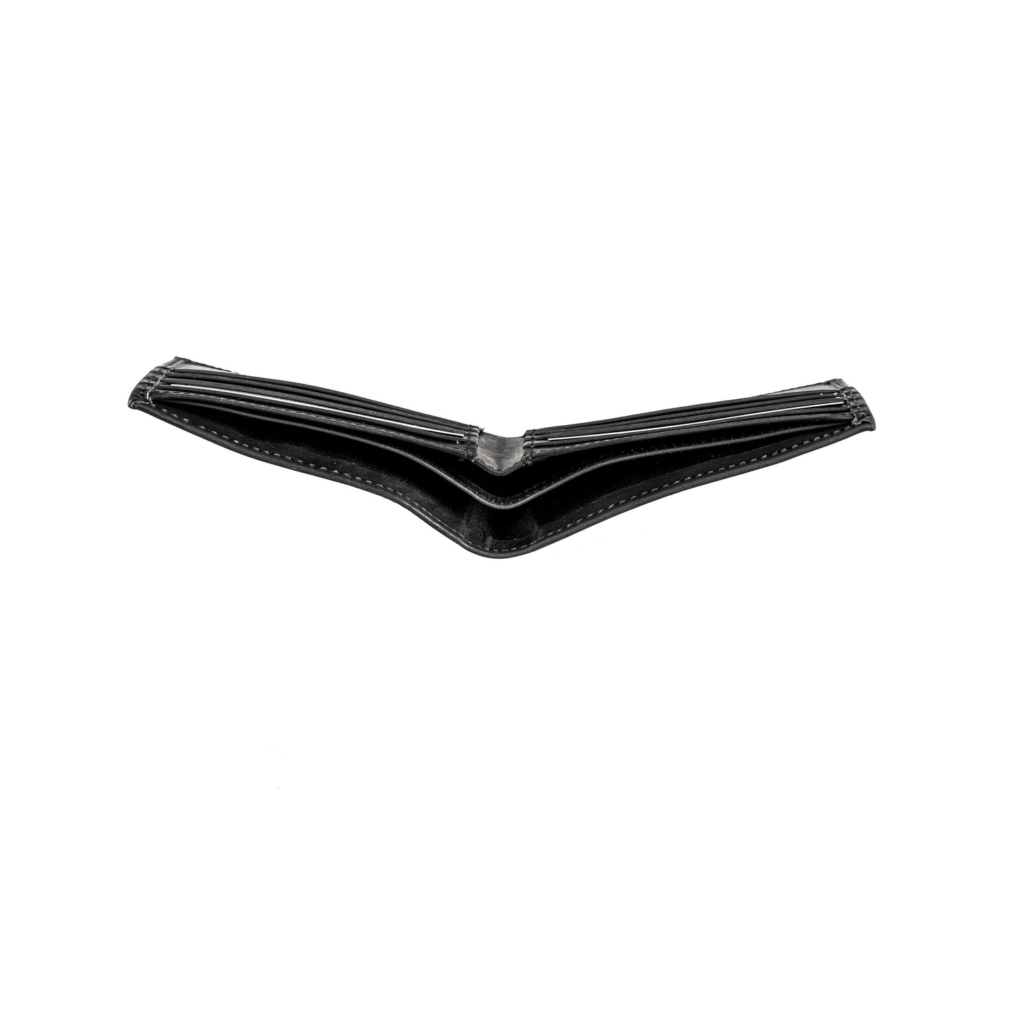 Bi-Fold Wallet black leather with multiple card slots and stitched edges on Tampa Home & Garden Store