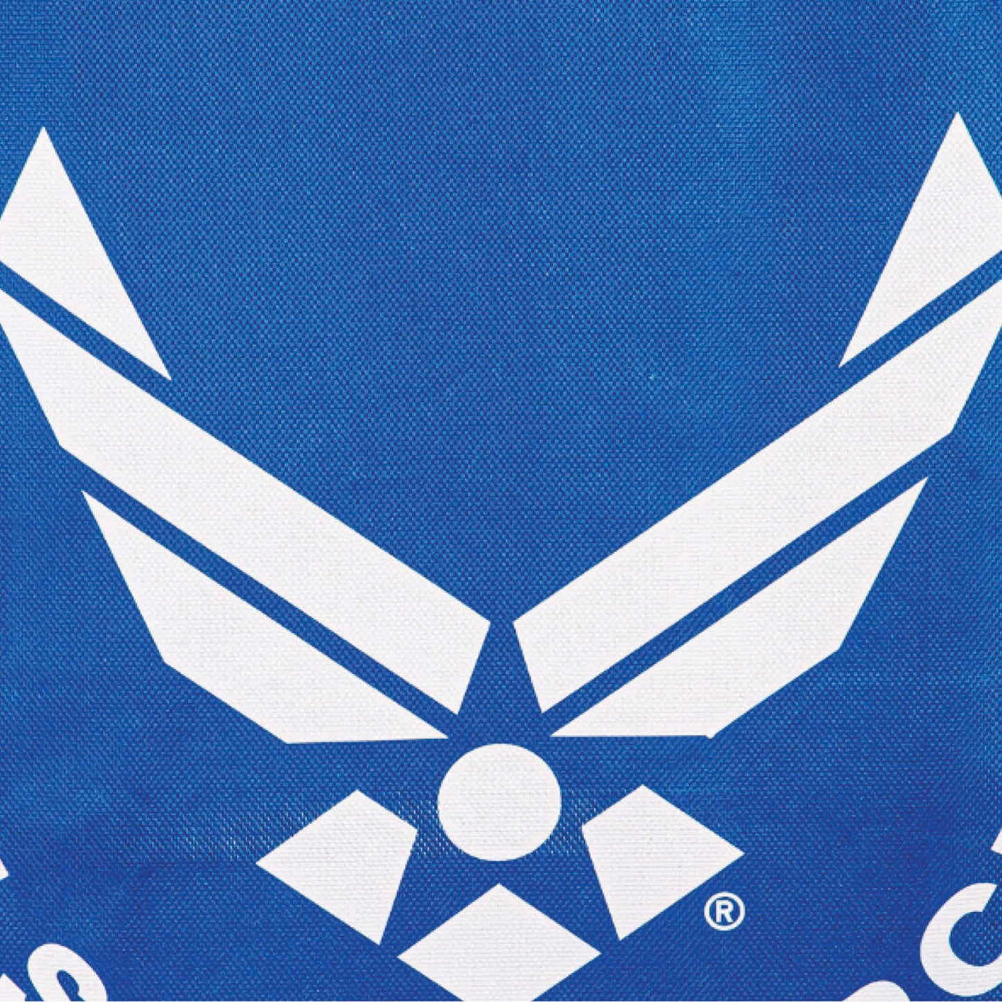Embossed suede flag in blue fabric with white angular edge design GDN size on Tampa Home & Garden Store