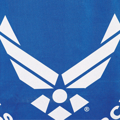Embossed suede flag in blue fabric with white angular edge design GDN size on Tampa Home & Garden Store