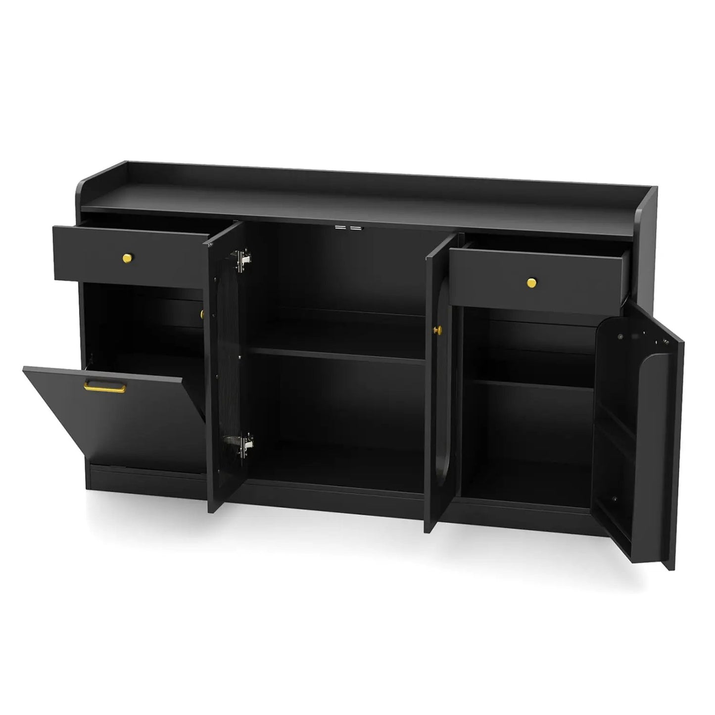 Large Buffet Cabinet Hidden Tilt Out Trash Can