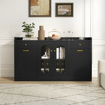 Large Buffet Cabinet Hidden Tilt Out Trash Can