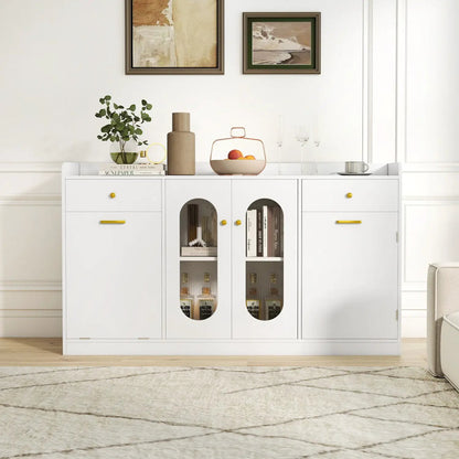 Large Buffet Cabinet Hidden Tilt Out Trash Can