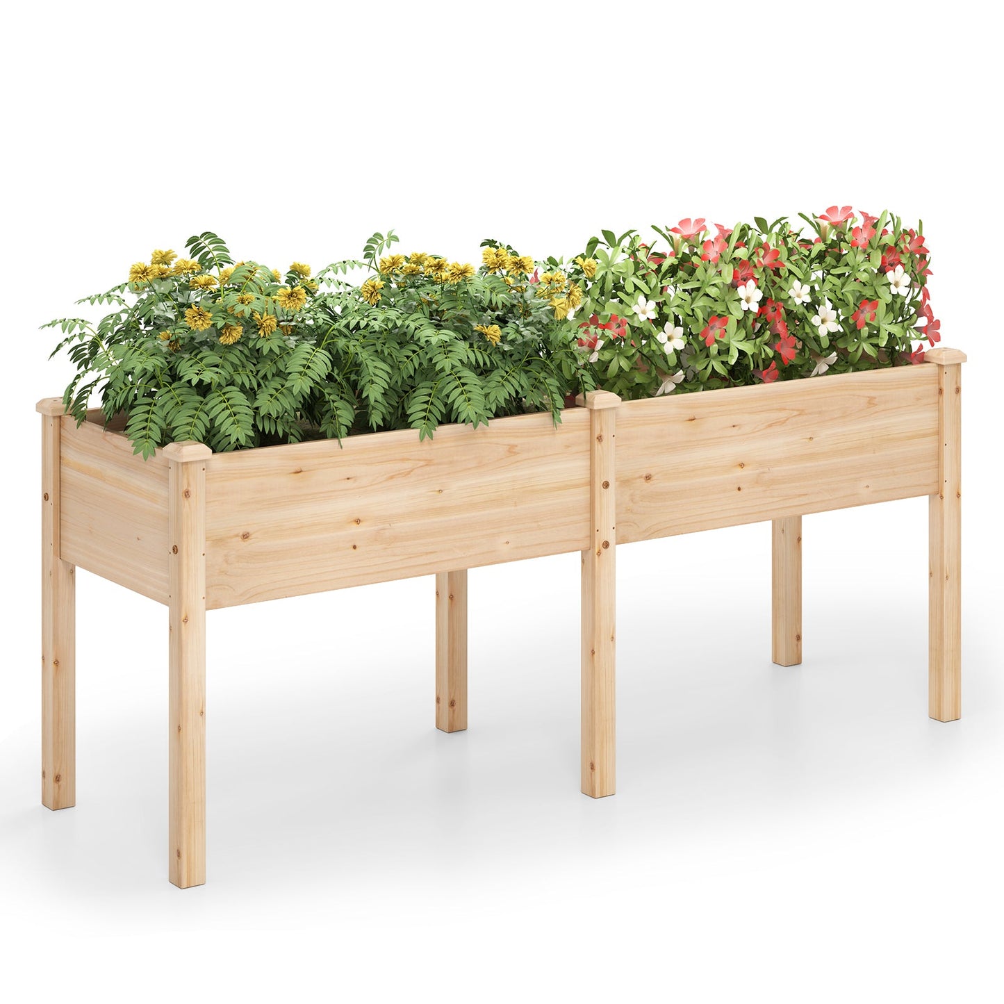 Large Raised Garden Bed with Drainage Holes and 6 Supporting Legs