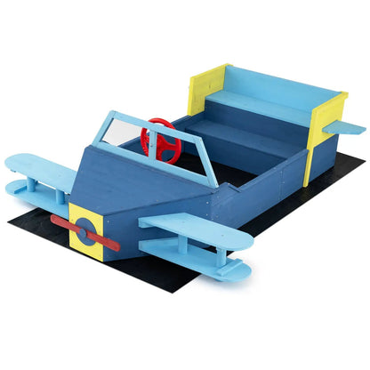Wooden Airplane Sandbox With Bench Seat For Two
