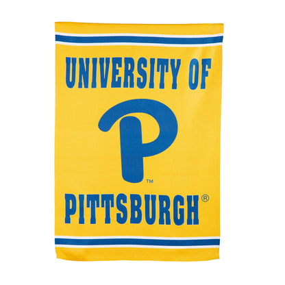 Embossed Suede Flag house size University of Pittsburgh yellow with blue lettering Evergreen Enterprises on Tampa Home & Garden Store
