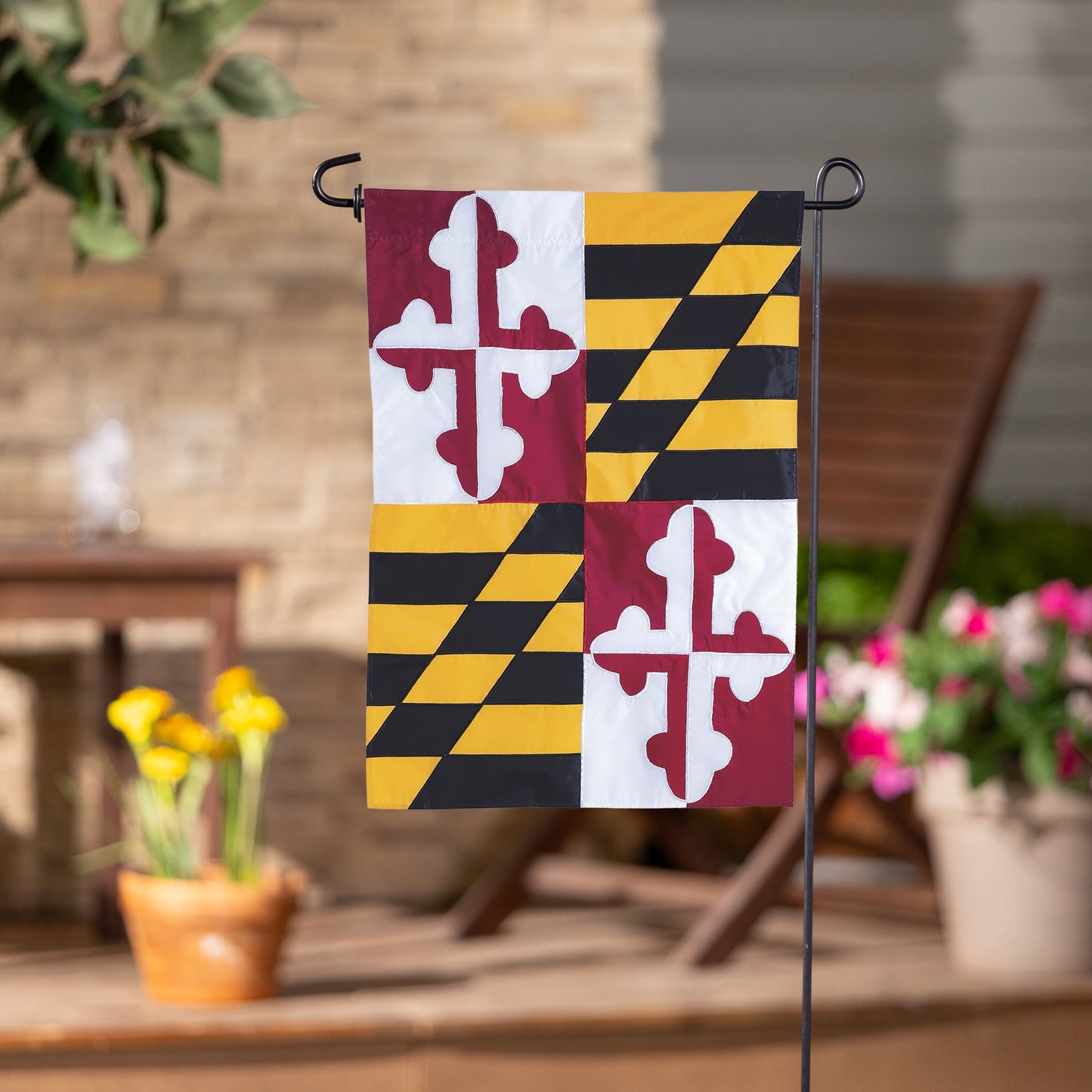 Maryland State Flag Garden Applique Flag outdoor quilted flag by Evergreen Enterprises on Tampa Home & Garden Store