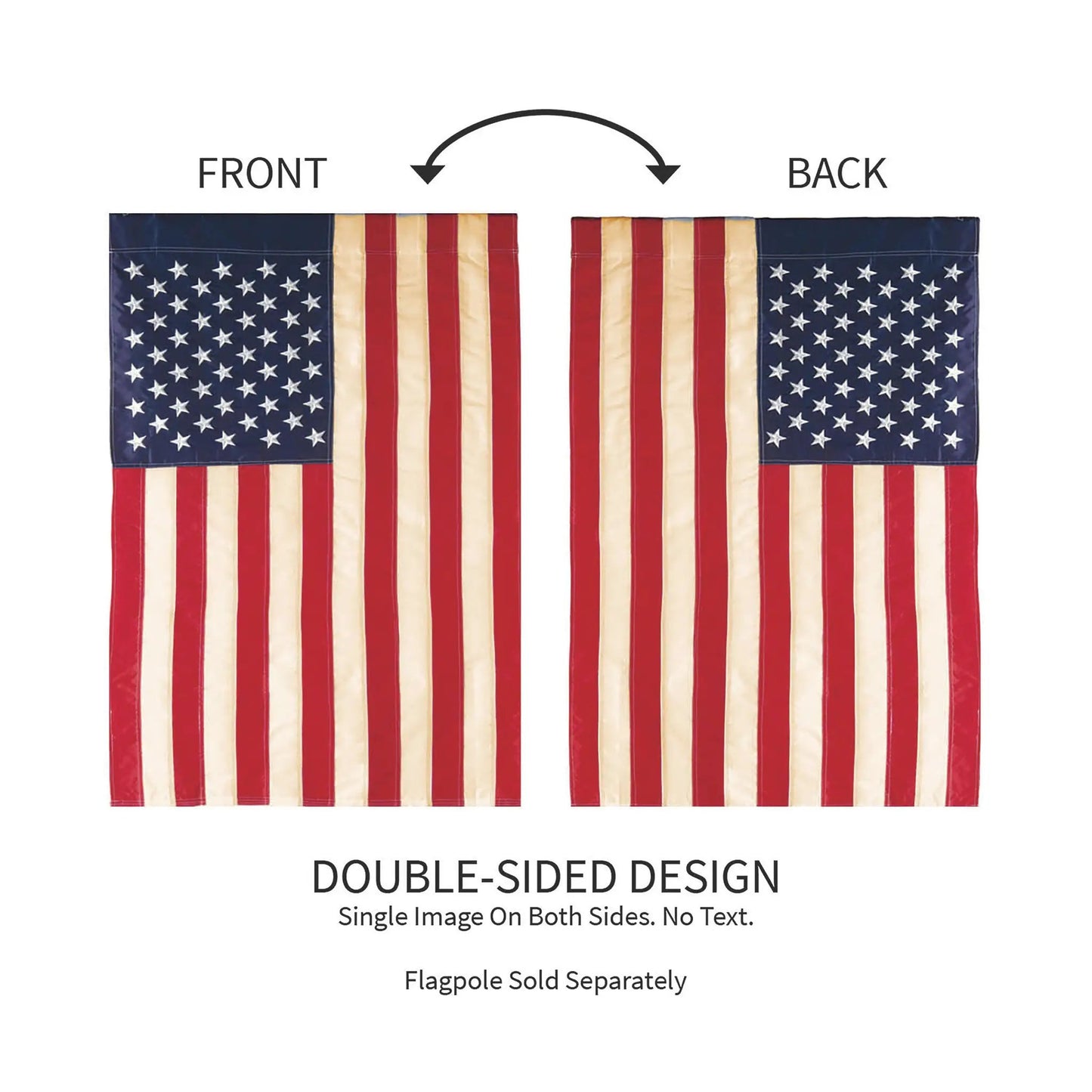 Tea stained patriotic applique flag with rustic finish, double-sided by Evergreen Enterprises on Tampa Home & Garden Store