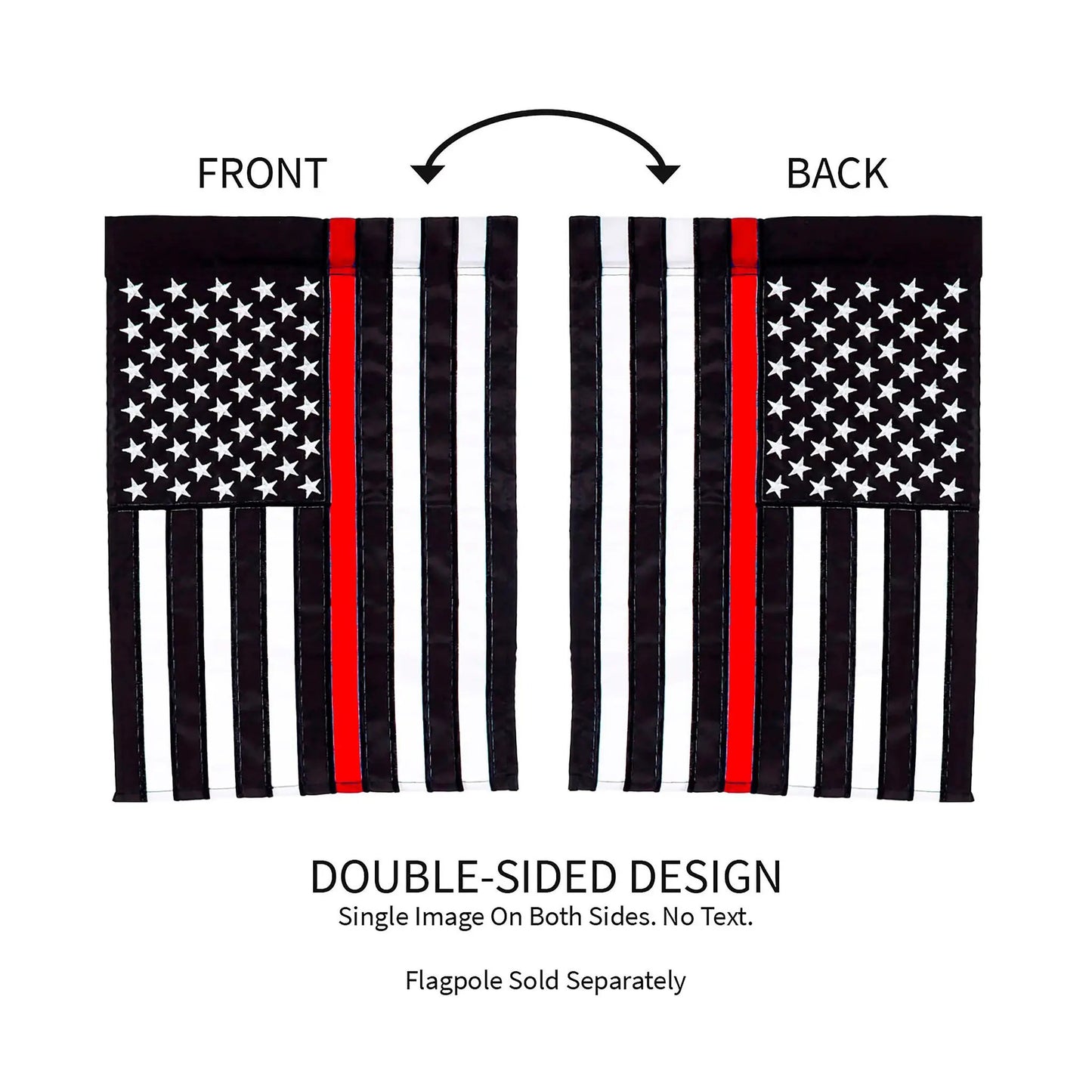 Thin Red Line Garden Applique Flag Decor double-sided flag with stars and red stripe on Tampa Home & Garden Store