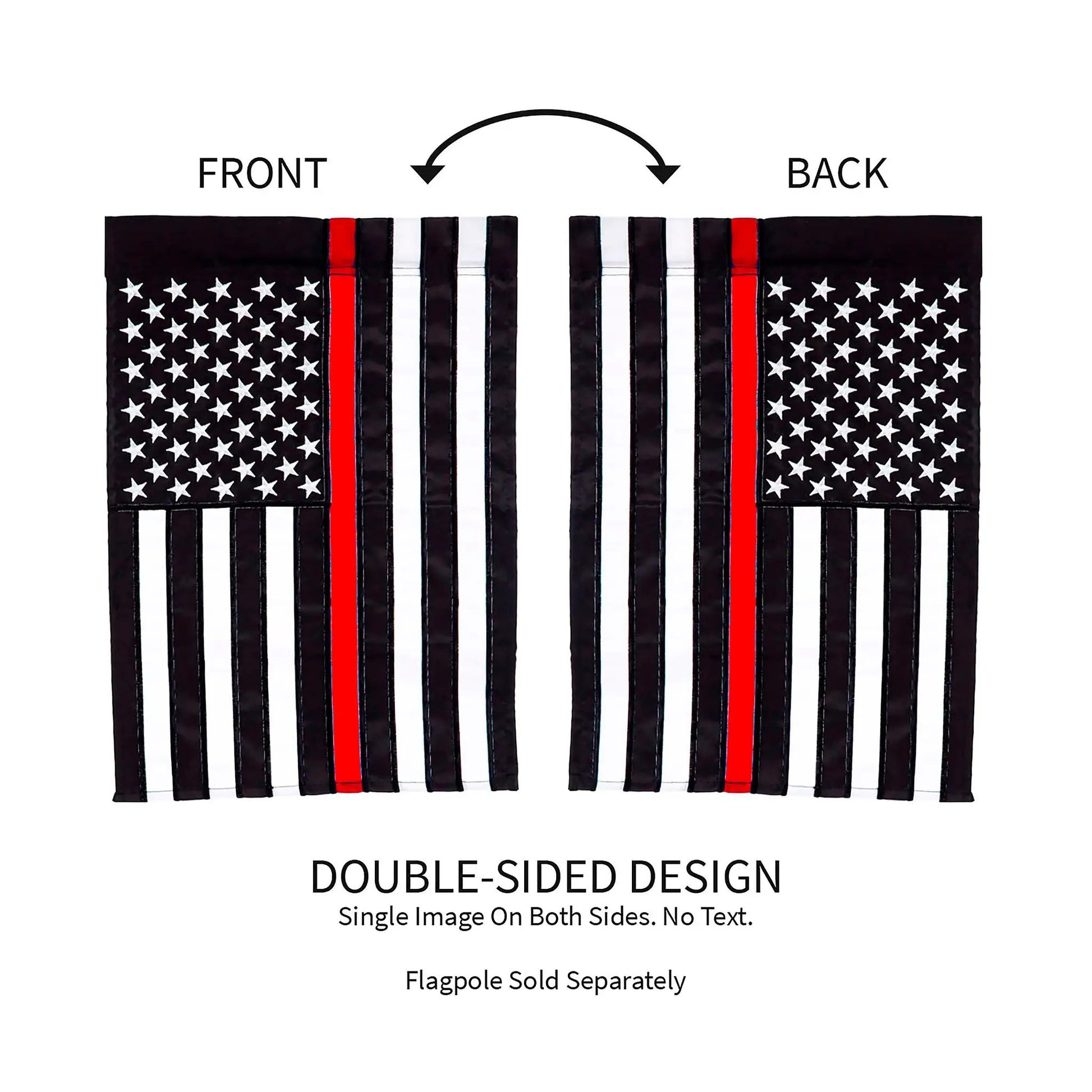 Thin Red Line Garden Applique Flag Decor double-sided flag with stars and red stripe on Tampa Home & Garden Store