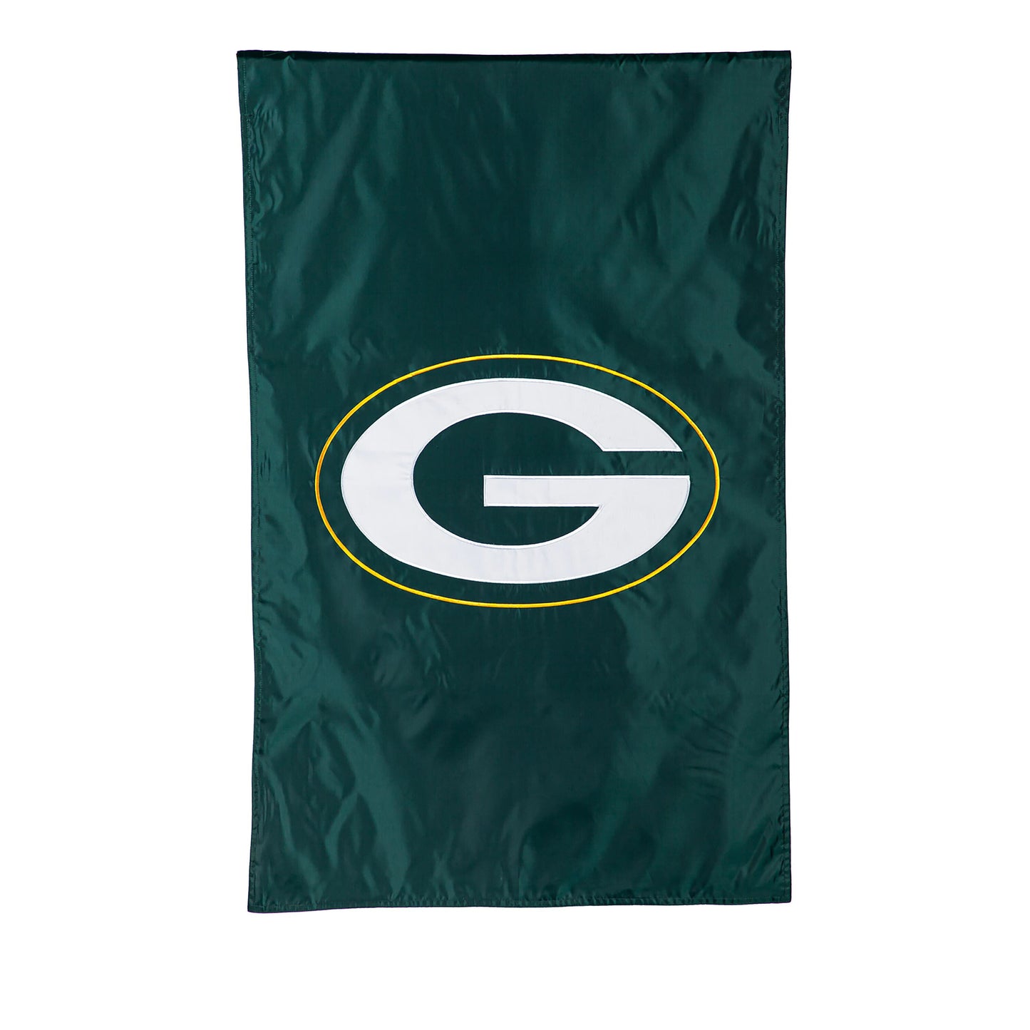 Green Bay Packers applique house flag with white G logo on dark green background on Tampa Home & Garden Store