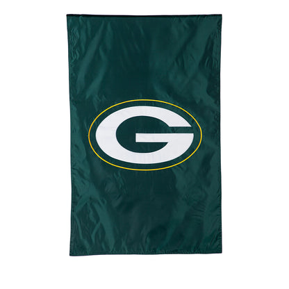 Green Bay Packers applique house flag with white G logo on dark green background on Tampa Home & Garden Store