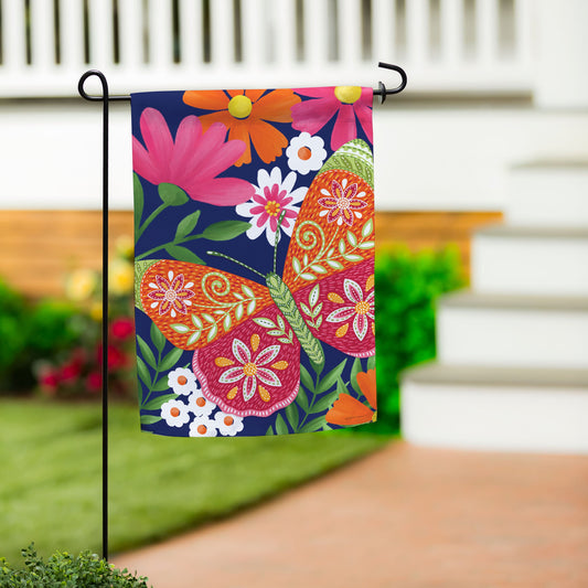 Bloom & Burst Butterfly Suede Garden Flag Front & Back - Tampa Home & Garden Store