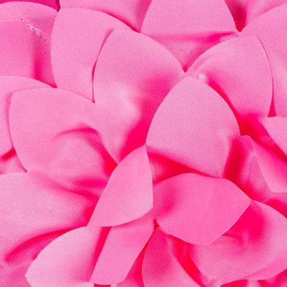 Let's Flamingle Garden Applique Flag pink woven ribbon texture close-up on Tampa Home & Garden Store