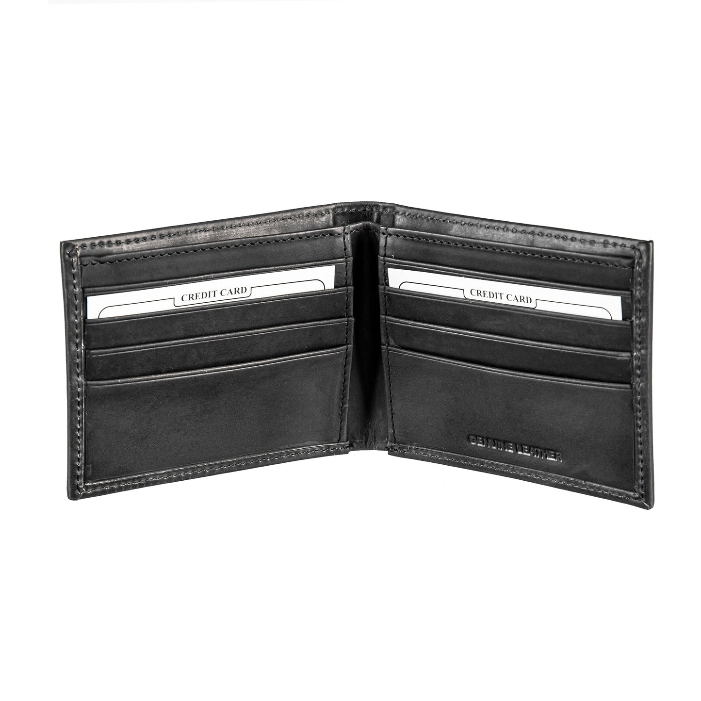 Bi-Fold Wallet black leather with South Carolina State Flag Logo, multiple card slots on Tampa Home & Garden Store