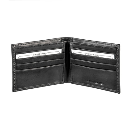 Bi-Fold Wallet black leather with South Carolina State Flag Logo, multiple card slots on Tampa Home & Garden Store