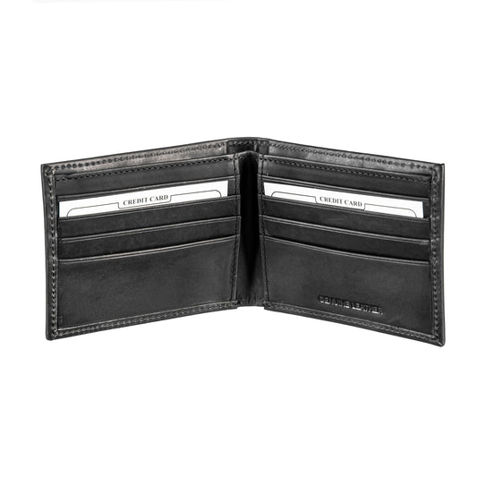 Bi-Fold Wallet black leather with South Carolina State Flag Logo, multiple card slots on Tampa Home & Garden Store