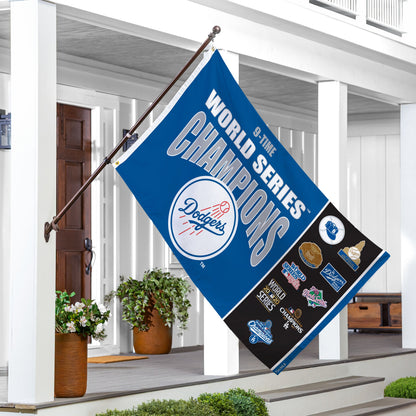 Los Angeles Dodgers flag, single-sided with 2 grommets, blue sublimated 3x5 ft flag on Tampa Home & Garden Store