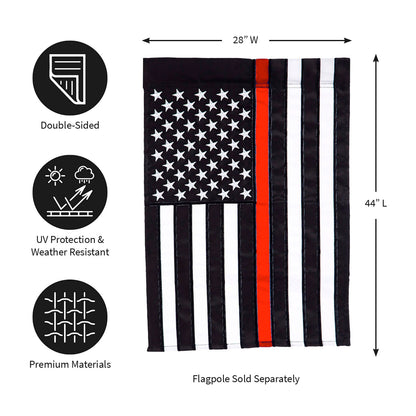 Thin Red Line House Applique Flag US flag with black white stripes and red stripe Evergreen on Tampa Home & Garden Store