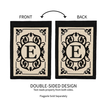Cambridge Monogram Garden Applique Flag E, double-sided two flags Evergreen Enterprises on Tampa Home & Garden Store