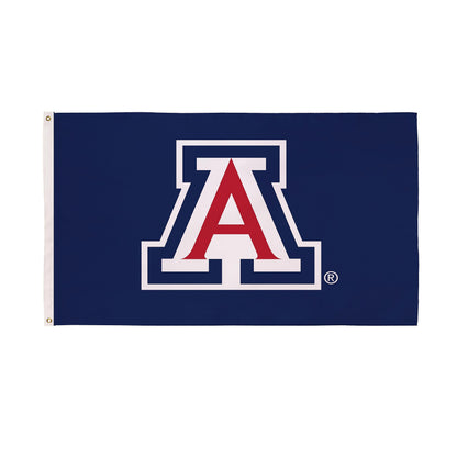 University of Arizona flag 3x5 single sublimated flag with 2 grommets navy field red A emblem on Tampa Home & Garden Store