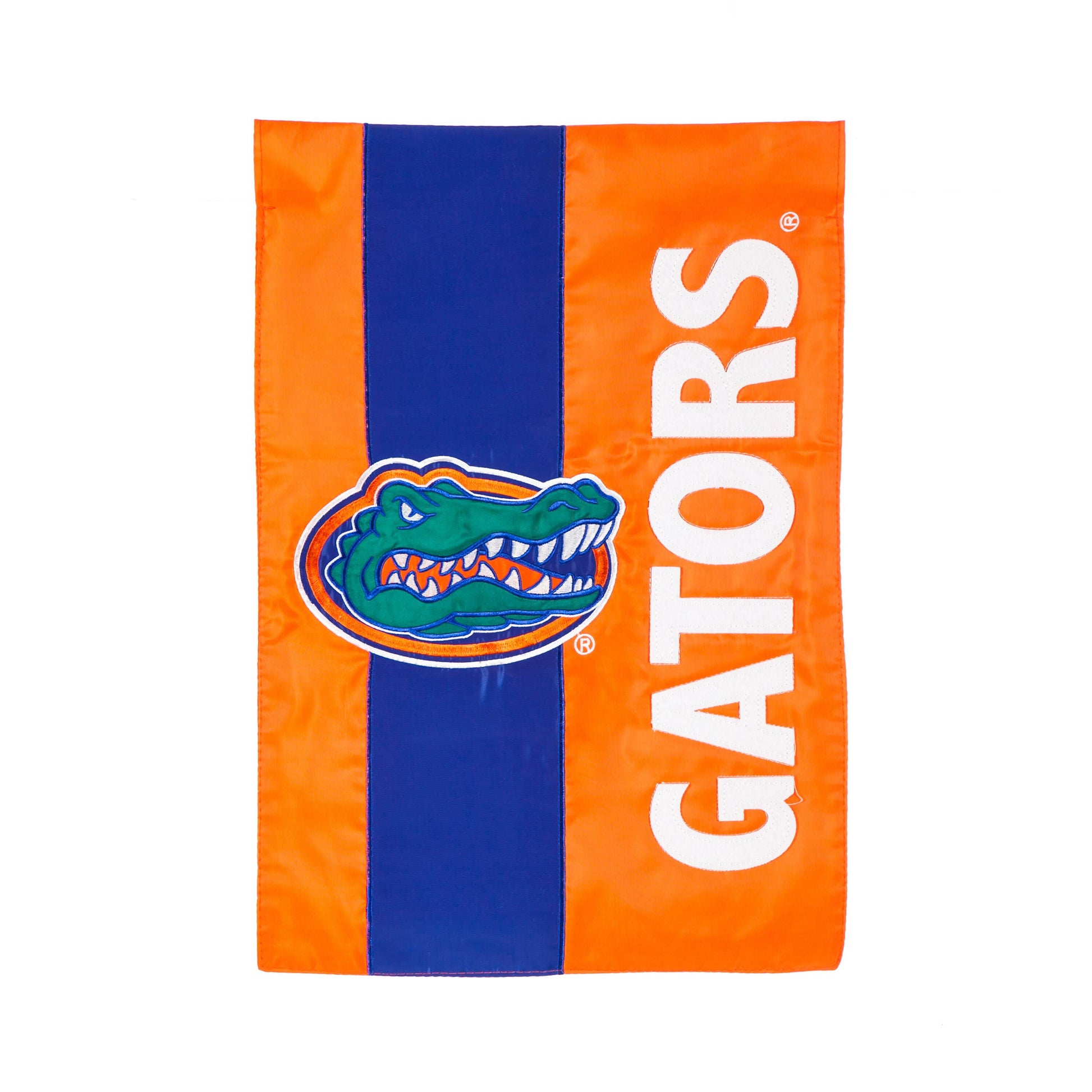 University of Florida Embellished Garden Flag orange and blue applique by Evergreen Enterprises on Tampa Home & Garden Store