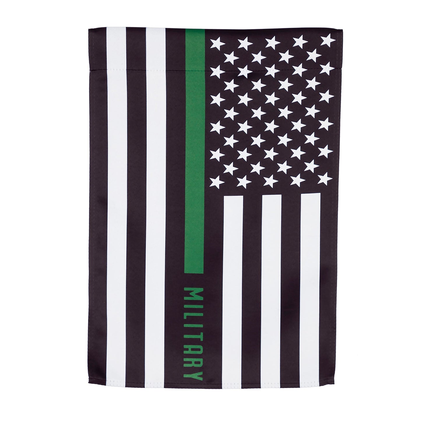 Suede flag Thin Green Line garden flag with green stripe and star field Evergreen Enterprises on Tampa Home & Garden Store