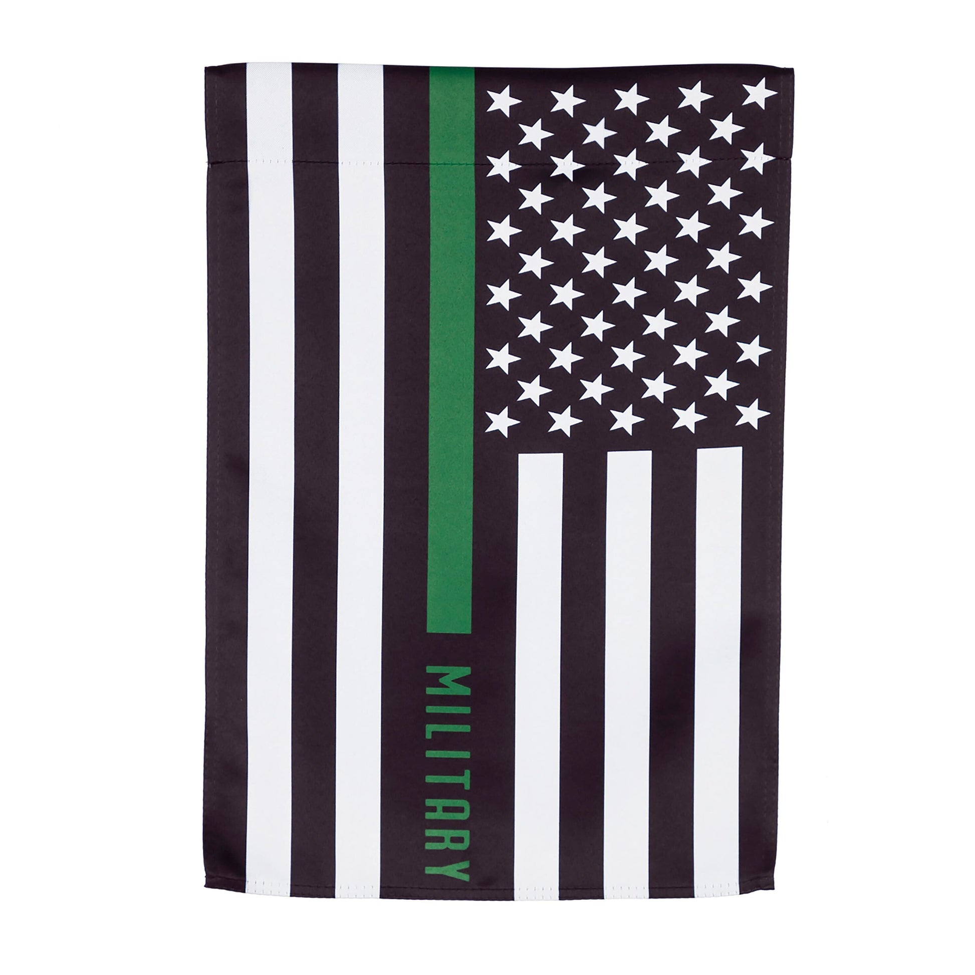 Suede flag Thin Green Line garden flag with green stripe and star field Evergreen Enterprises on Tampa Home & Garden Store