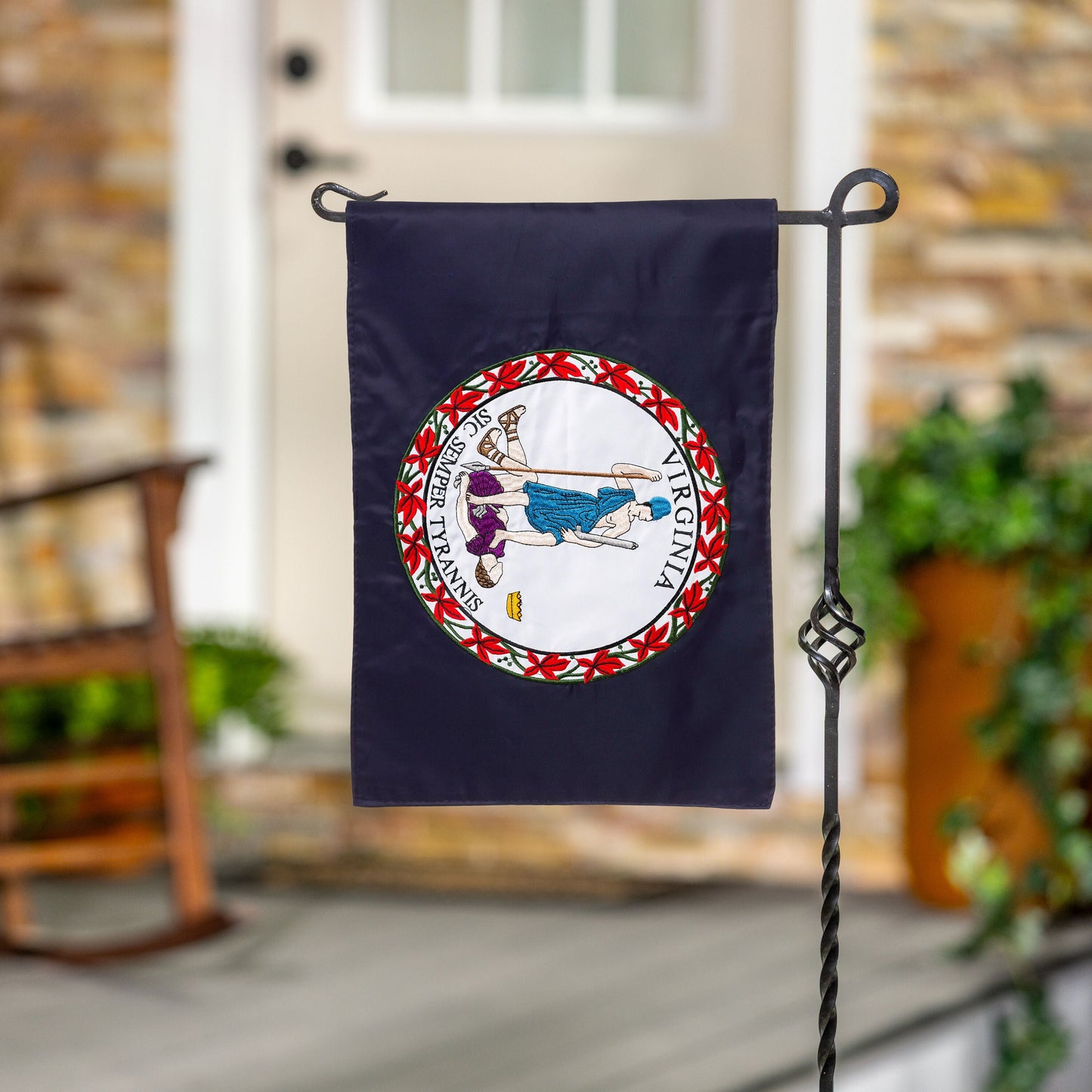 Virginia State Flag Garden Applique Flag navy with state seal Evergreen Enterprises on Tampa Home & Garden Store