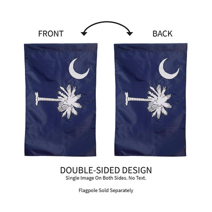 SC House Applique Flags navy with white palmetto and crescent 2-pack Evergreen on Tampa Home & Garden Store