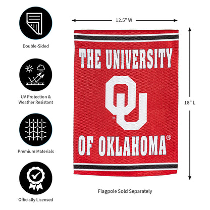 University of Oklahoma Embossed Suede Garden Flag