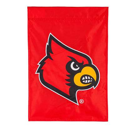 University of Louisville applique garden flag red cardinal head logo by Evergreen Enterprises on Tampa Home & Garden Store