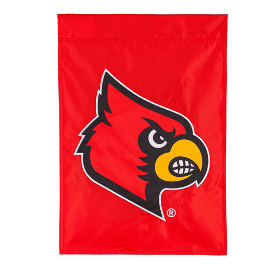 Bandera de jardín con apliques de la Universidad de Louisville