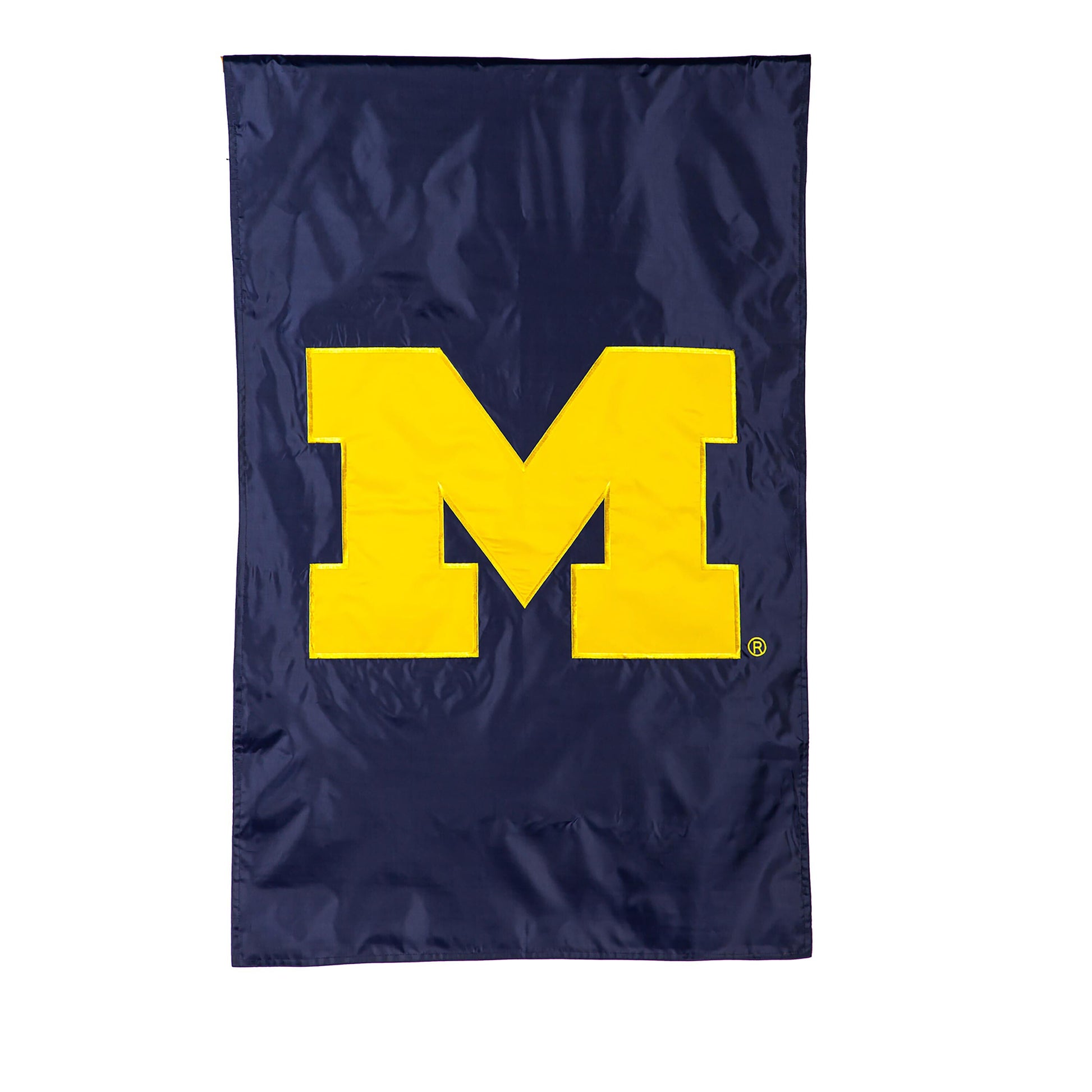 Applique flag University of Michigan navy with bold yellow M for lawn ornament Evergreen on Tampa Home & Garden Store
