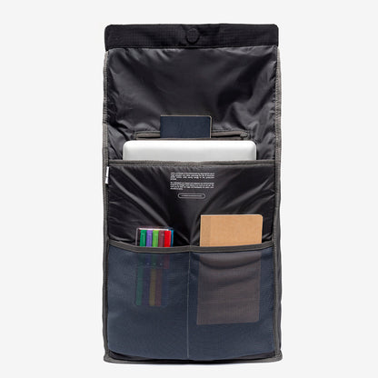 Lars Roll Laptop Backpack Lefrik USA Black Lime with laptop sleeve and front organizer pockets on Tampa Home & Garden Store